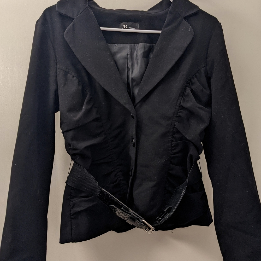 AB Studio Black dress jacket with Belt